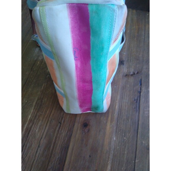 COACH #10025 WATERCOLOR STRIPED SMALL Designer Prepster Classic TOTE EUC 80s 90s - Picture 7 of 7